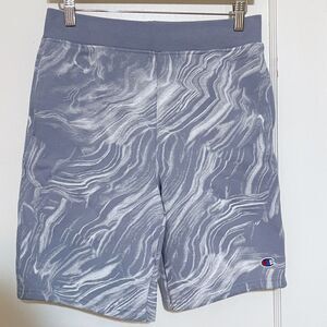 Champion Blue Marble Sweat Lounge Shorts Logo Youth Boys Size XL